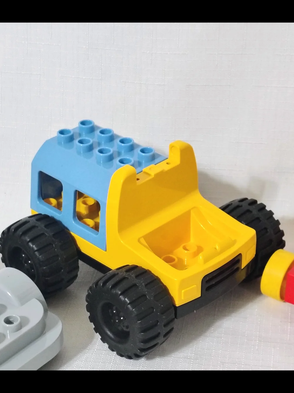 8 Lego Duplo Vehicle Lot - 2 Car Chassis 5 Train Chassis & Spiderman Motorcycle